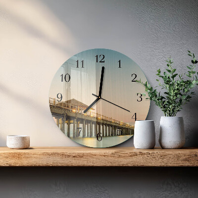 Wanduhr rund Holzsteg