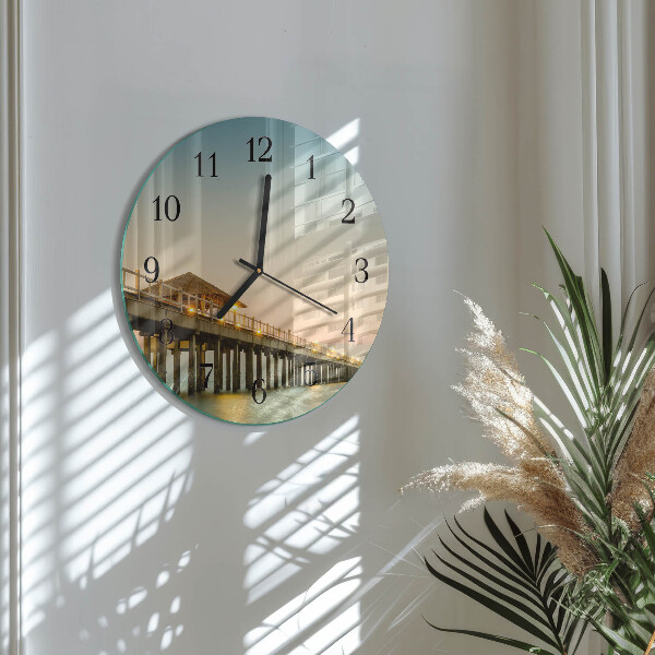 Wanduhr rund Holzsteg