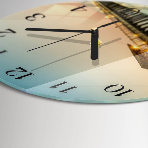 Wanduhr rund Holzsteg