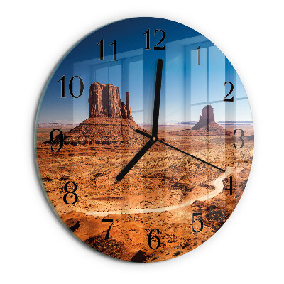 Wanduhr rund Wüste