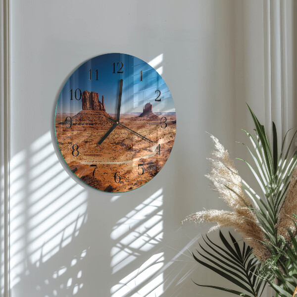 Wanduhr rund Wüste