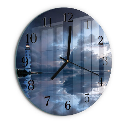 Wanduhr rund Leuchtturm