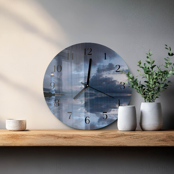 Wanduhr rund Leuchtturm