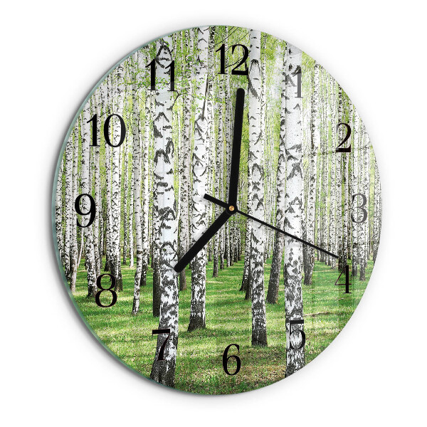 Wanduhr rund Birke