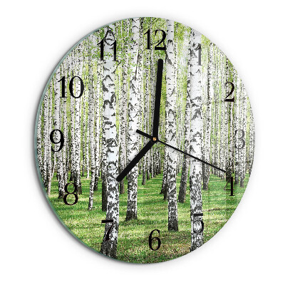 Wanduhr rund Birke