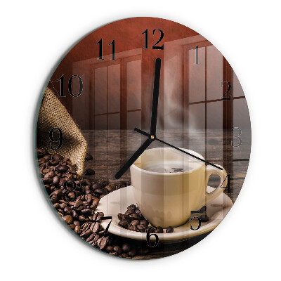 Wanduhr rund Kaffee