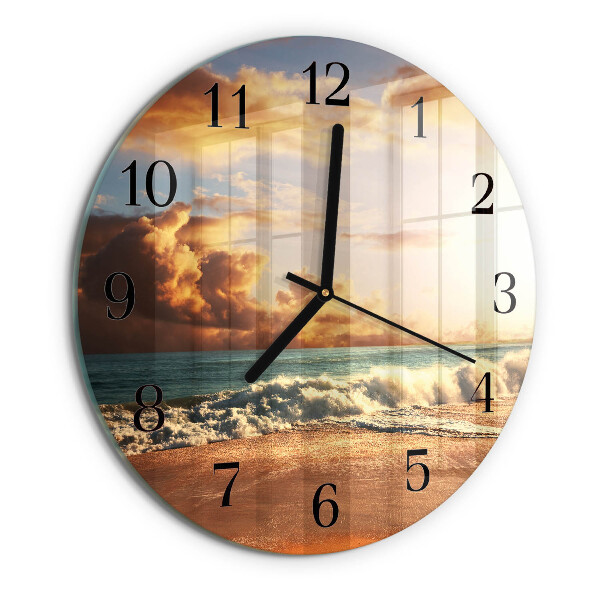 Wanduhr rund Sandküste