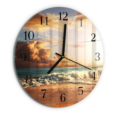 Wanduhr rund Sandküste