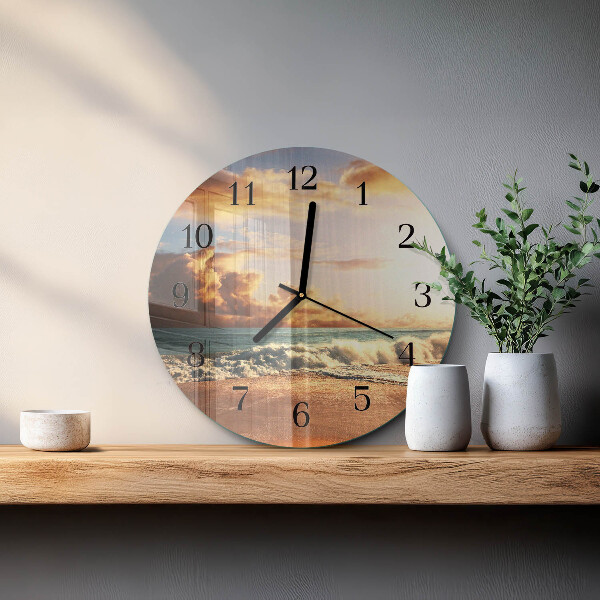Wanduhr rund Sandküste