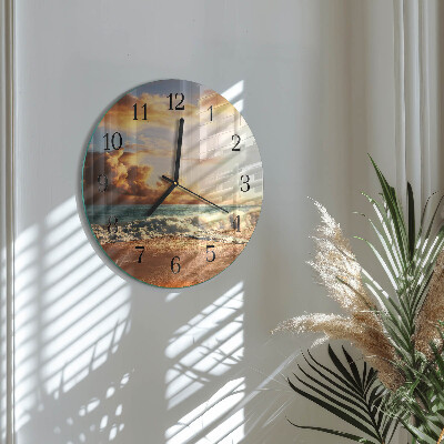 Wanduhr rund Sandküste