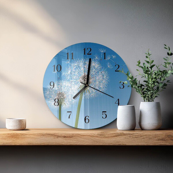 Wanduhr rund Löwenzahn