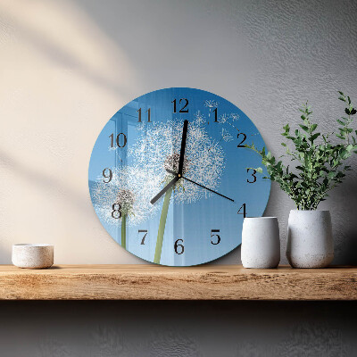 Wanduhr rund Löwenzahn
