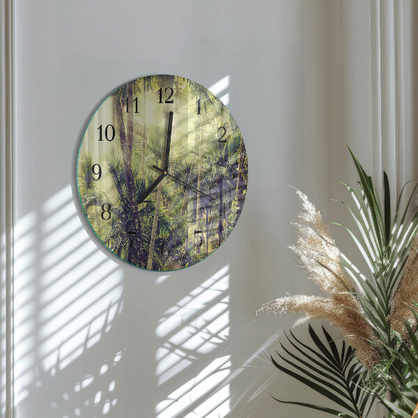Wanduhr rund Palmen