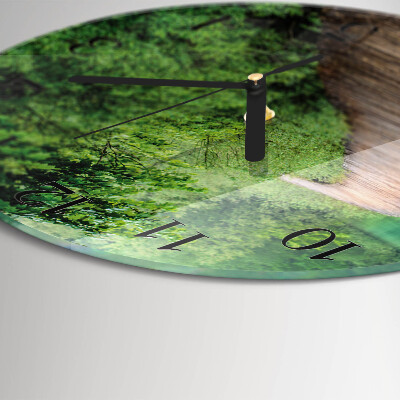 Wanduhr rund Holzsteg