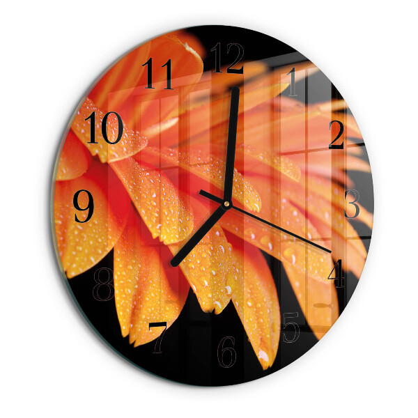 Wanduhr rund Gerbera