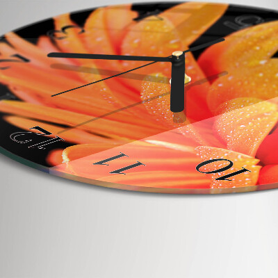 Wanduhr rund Gerbera
