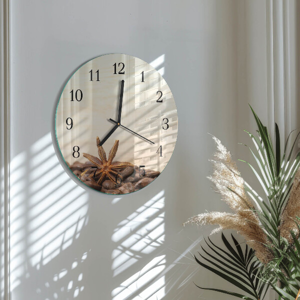 Wanduhr rund Kaffeebohnen