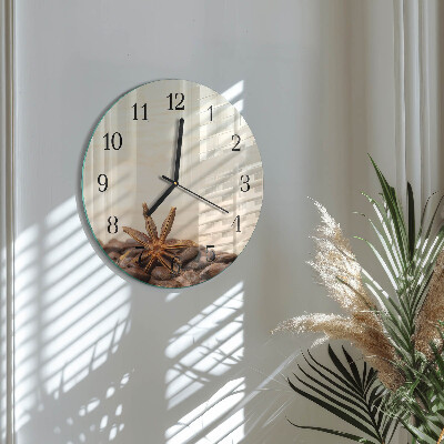 Wanduhr rund Kaffeebohnen