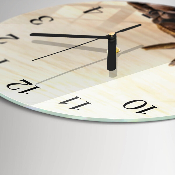 Wanduhr rund Kaffeebohnen
