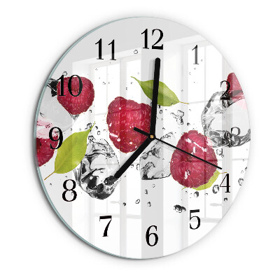 Wanduhr rund Himbeeren