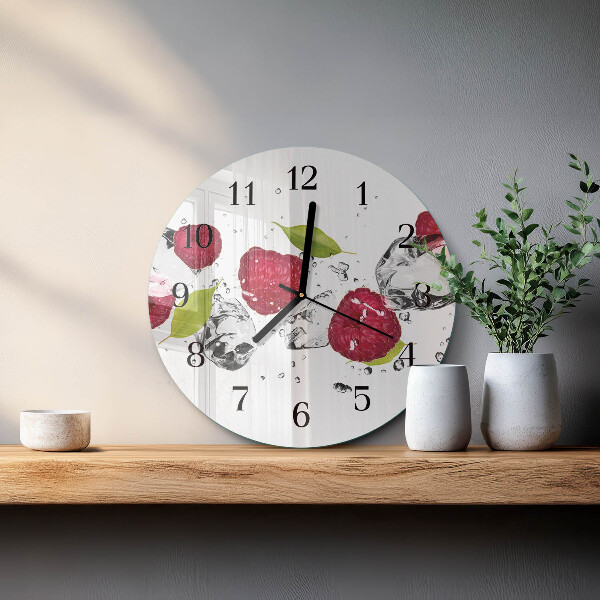 Wanduhr rund Himbeeren