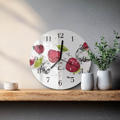 Wanduhr rund Himbeeren