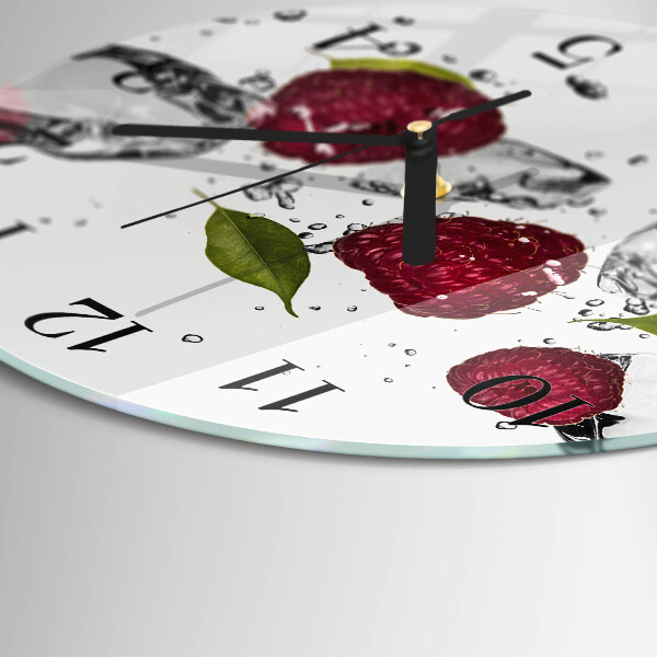 Wanduhr rund Himbeeren