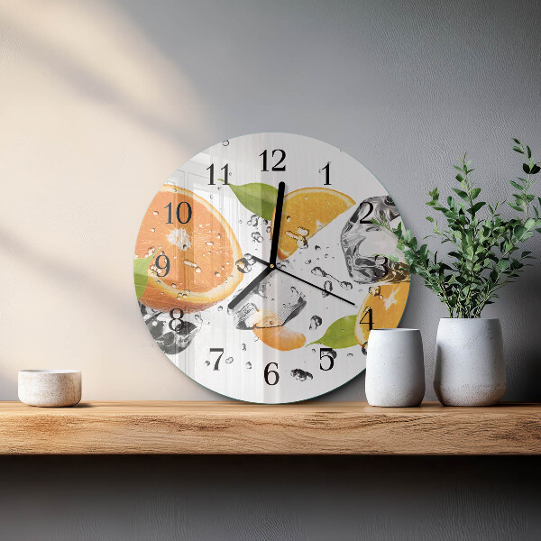 Wanduhr rund Orangen