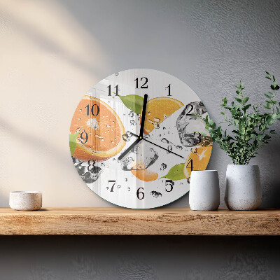 Wanduhr rund Orangen