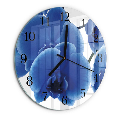 Wanduhr rund Orchidee