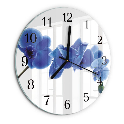 Wanduhr rund Orchidee