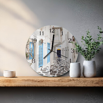 Wanduhr rund Santorini