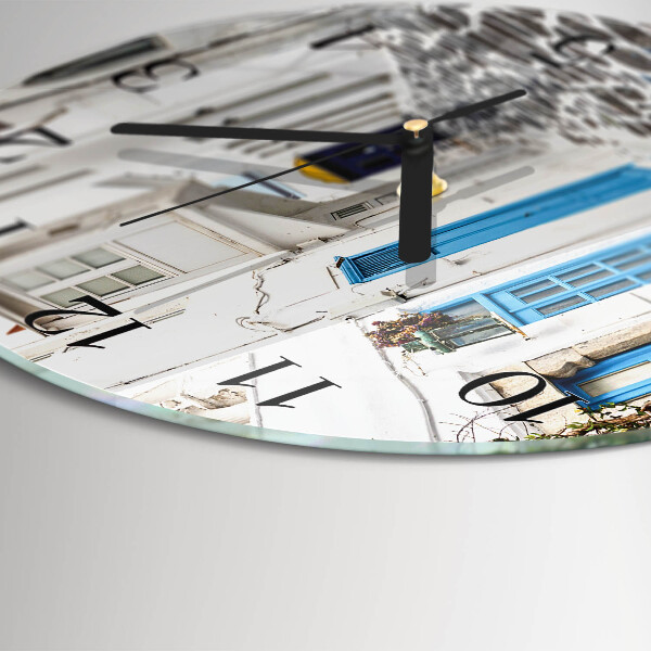 Wanduhr rund Santorini