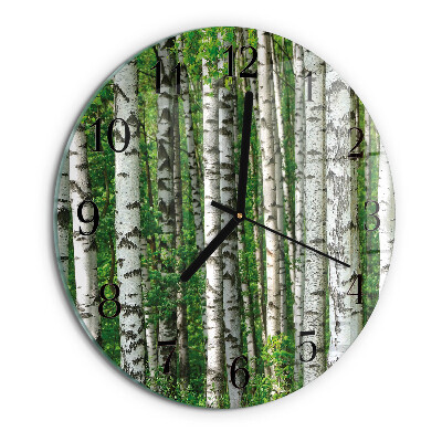 Wanduhr rund Birken