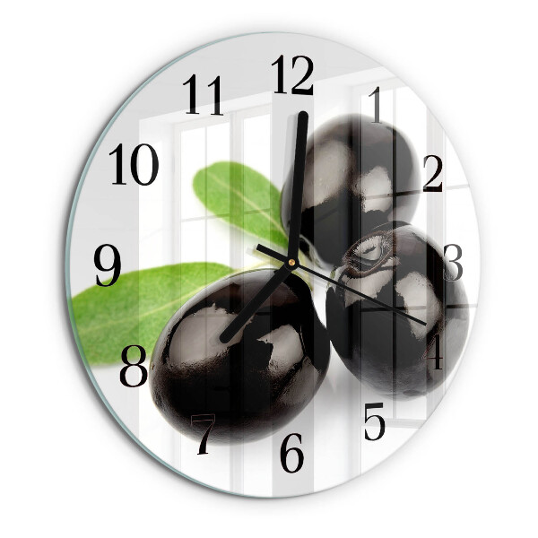 Wanduhr rund Oliven