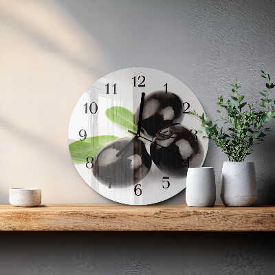 Wanduhr rund Oliven