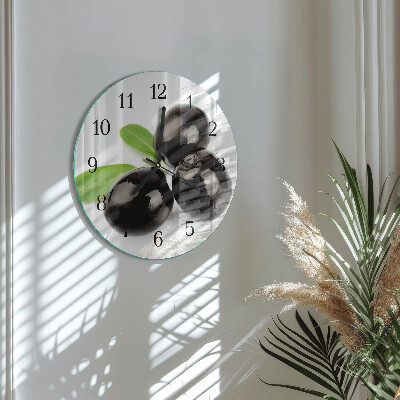 Wanduhr rund Oliven