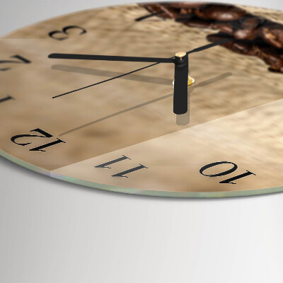 Wanduhr rund Kaffeebohnen