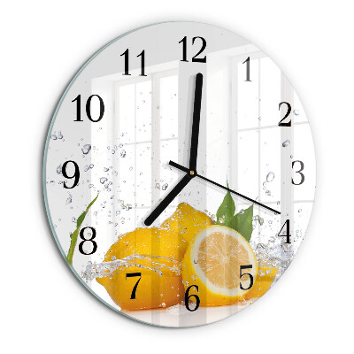 Wanduhr rund Zitronen