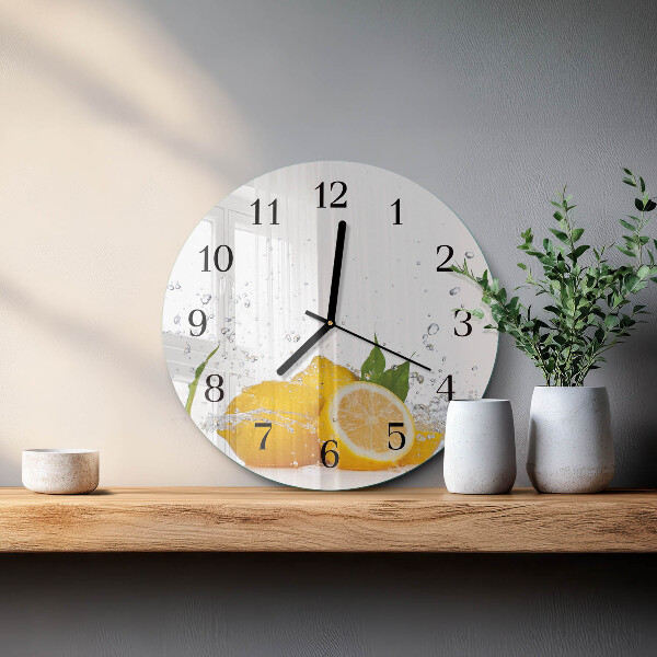 Wanduhr rund Zitronen