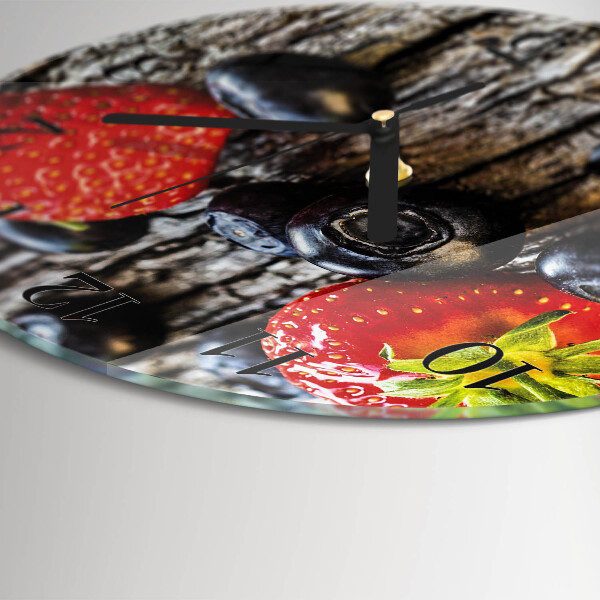 Wanduhr rund Blaubeeren