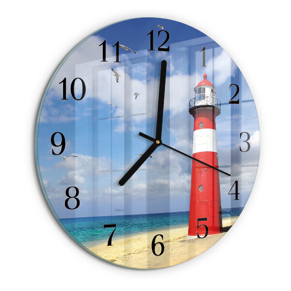 Wanduhr rund Leuchtturm