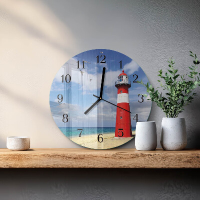 Wanduhr rund Leuchtturm