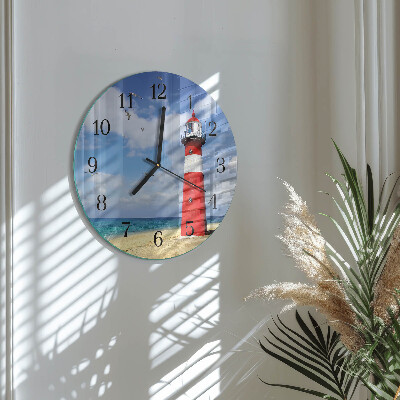 Wanduhr rund Leuchtturm