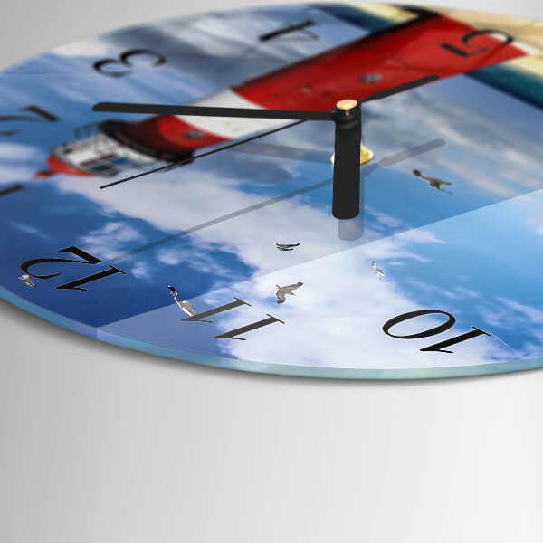 Wanduhr rund Leuchtturm