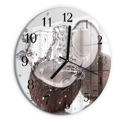 Wanduhr rund Kokosnüsse