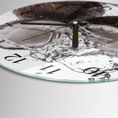 Wanduhr rund Kokosnüsse
