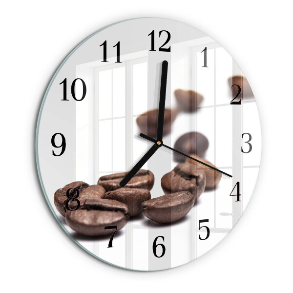 Wanduhr rund Kaffeebohnen
