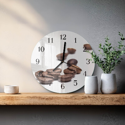 Wanduhr rund Kaffeebohnen
