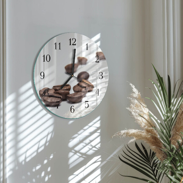 Wanduhr rund Kaffeebohnen
